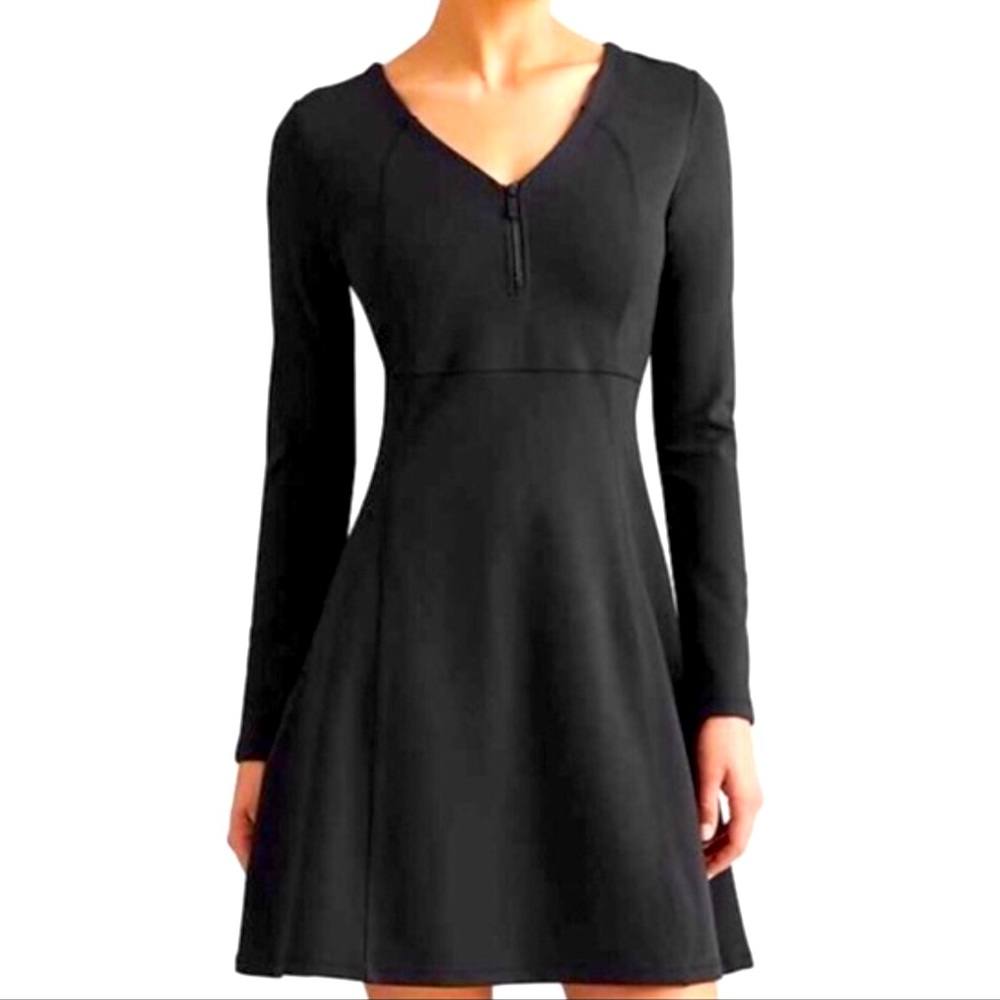 ATHLETA Whereabouts Black Fit & Flare Dress